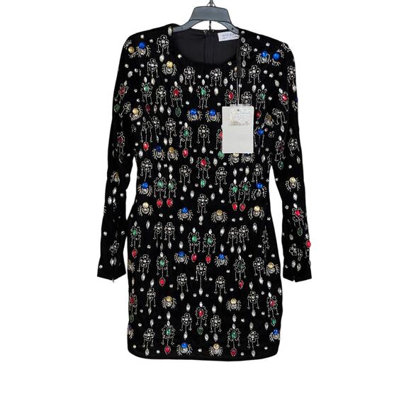 Mac Duggal NWT Size 0 LBD Style 93811 Black Long Sleeve Embellished Mini Dress - Picture 11 of 11
